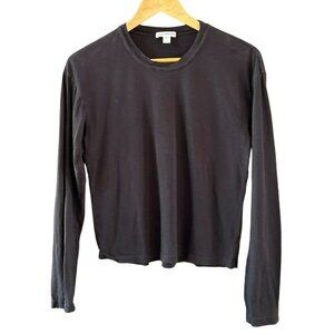 Standard James Perse Black Long Sleeve Crew Neck T-Shirt Size 1 Layering Staple